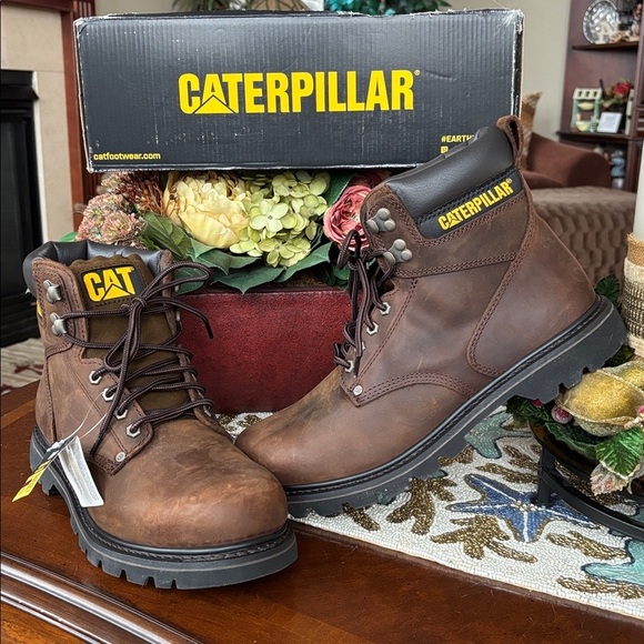 Brand New Caterpillar 2nd Shift Steel Toe Dark Brown Leather Lace Up Work Boots main image 10